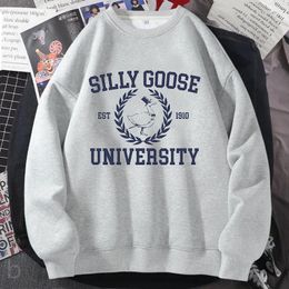 Dames Hoodies Silly Goose University Crewneck Sweatshirt Vrouwen Mannen Grappige Grafische Pullover Sweatshirts Harajuku Lange Mouw Esthetische
