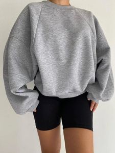 Sweats à capuche pour femmes simples solides femmes à manches longues décontracté basique femme col rond pulls streetwear automne hiver hauts vêtements en gros