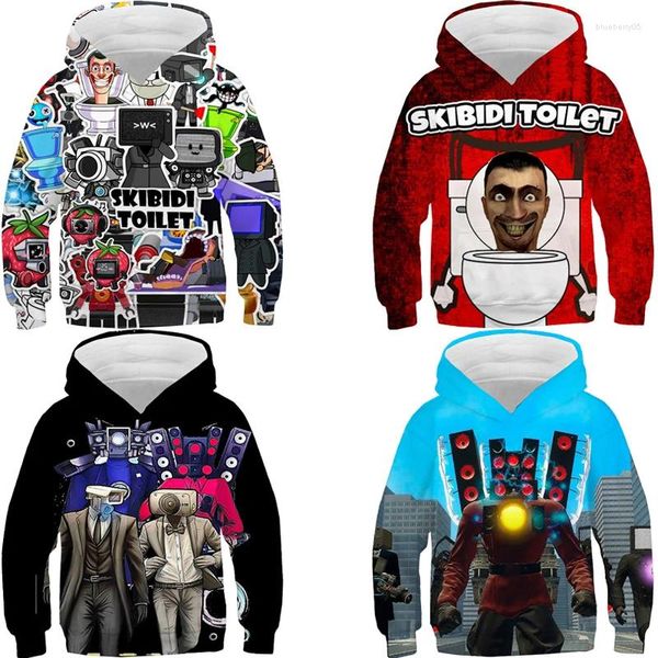 Sudaderas con capucha para mujer Skibidi Toilet Graphic Sudadera con capucha para niñas Tops Speaker Man Print Sudaderas para niños Ropa deportiva de dibujos animados para niños Niños