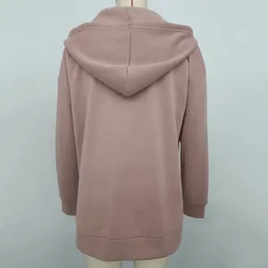 Sweats à capuche pour femmes avec poche inclinée, manteau élégant et confortable, vestes d'hiver à capuche, vêtements d'extérieur chauds et décontractés avec poches, fermeture à glissière