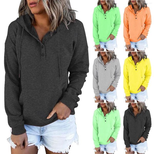 Sudaderas con capucha para mujer, Sudadera con capucha informal de manga larga de Color sólido, jersey para mujer, túnica con cremallera, sudaderas de invierno para mujer