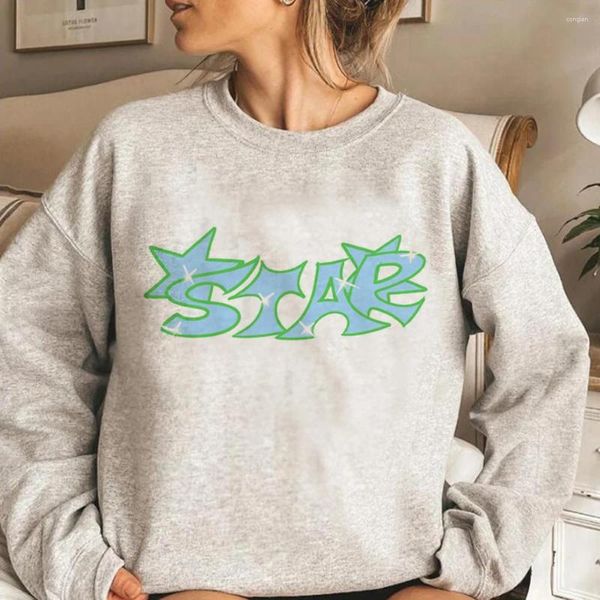 Sudaderas con capucha de Star Girl Y2k Punk para mujer, estilo coreano de los años 90, parte de arriba de manga larga, ropa informal, Jersey, sudaderas con gráfico femenino