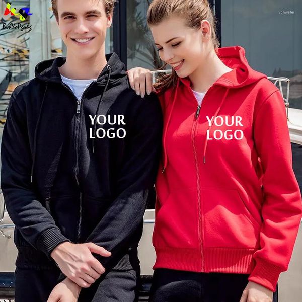 Sudaderas con capucha de estilo urbano para mujer, diseño de su propio logotipo, para hombres y mujeres, sudadera con capucha con cremallera para primavera y otoño, publicidad de equipo informal Ho