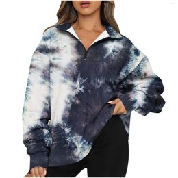 Dames hoodies streetwear vrouwen oversized sweatshirt herfst herfst lange mouw rapel pullovers mode dye moletom