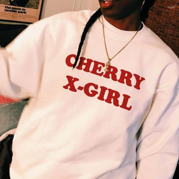 Sudaderas con capucha para mujer Sugarbaby Cherry X Girl sudadera Tumblr Jumper ropa estética Power Feminist Street Style Tops