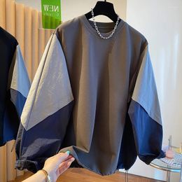 Sweats à capuche pour femmes SuperAen Design européen lâche décontracté contraste couture col rond sweat femmes automne surdimensionné pull