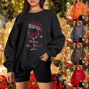 Hoodies voor dames Sweat Pullover Vrolijk kerstfeest voor dames Herfst en winter Loose Top Shoulder Sleeve Hoodless Sweatshirt Sweater