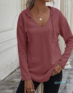 Sweat-shirt à capuche asymétrique pour femmes, mode automne 2023, Design de poche décontracté