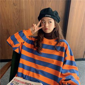 Women's Hoodies Sweatshirts 2023 Fashion Harajuku Winter Hoodie vrouwen losse Koreaanse stijl sweatshirt herfst streetwear streep pullovers lar