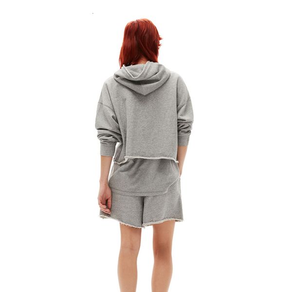 Sweats à capuche pour femmes 2023 printemps été femmes à capuche recadrée couleur unie papillon sweat à lacets shorts 230731