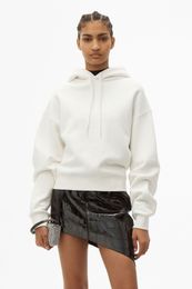 Sweats à capuche pour femmes Sweatshirts 2023 Hiver Femmes Manches Moussant Lettre Imprimé 100 Coton Lâche À Capuche Cordon Pulls Droit Solide Casaul 230823