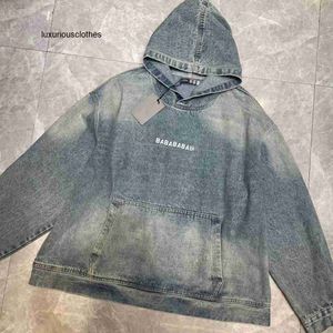 Dameshoodies Sweatshirts 2023 dames denim jassen slanke stijl donsparka's voor dames met letterknoop budge jas jeans mode hoodie denims lange mouwen sl