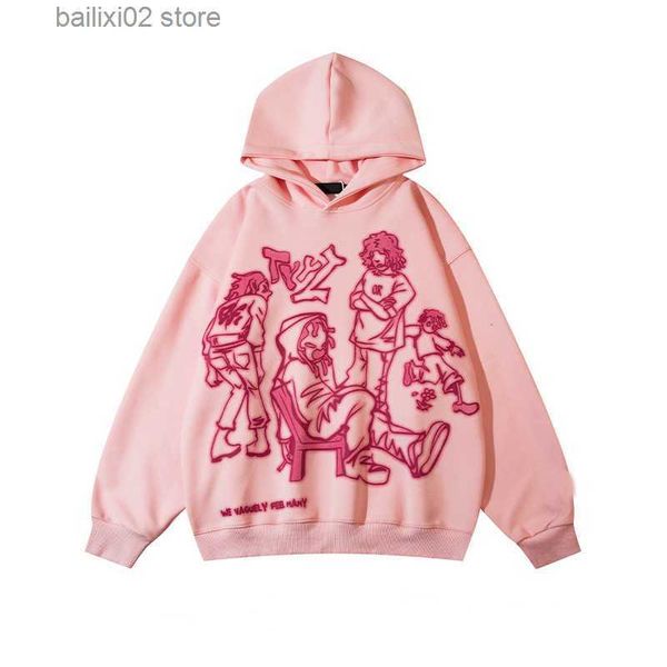 Sweats à capuche pour femmes 2023 Y2K Streetwear Pink Sweat-shirt Sweat-shirt graphique drôle de dessin animé Hipster Hip Hop Hipster T230923
