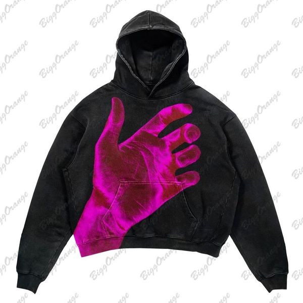 Sweats à capuche pour femmes Sweatshirts American hiphop main de dieu motif pull y2k ouest manteau surdimensionné haute rue hip-hop sweat à capuche femmes vêtements harajuku 230925