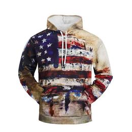 Sweats à capuche pour femmes American USA Flag Eagle Hoodie Men Vêtements 3D Vétéran américain Camo Imprimé nouveau dans les sweats à capuche Femmes Harajuku Fashion Y2K Pullover 240413