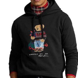 Dameshoodies Sweatshirts Herfst en winter Nieuw Geschenkdoos met capuchon en kleine beer Bedrukt patroon Paarsweatshirt Pol
