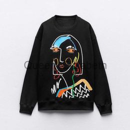 Dames Hoodies Sweatshirts Herfst Ronde hals Grafische sweatshirts voor dames Pluche Winter Pullover Informeel Lange mouwen Oversized Halloween Street chic J231107