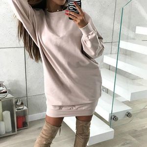 Dames hoodies sweatshirts herfst ronde nek vrouwen casual oversized katoenen sweatshirt vrouwelijk losse soild kleur pullover jumper dames lon