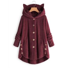 Sweats à capuche pour femmes Sweatshirts Automne Hiver Rose Femmes À Capuchon Chaud Poche Tops Lâche Doux Mignon Patchwork Manteau Harajuku Mode 221109