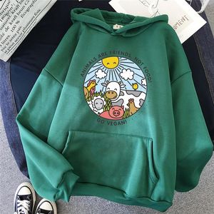 Sweats à capuche pour femmes Sweatshirts Automne Femmes Sweat à capuche Simple Années 90 Femme Harajuku Manches longues Dessin animé Animal Lâche Hiver Dames Pulls