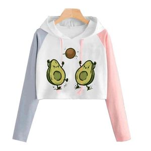 Sweats à capuche pour femmes Sweatshirts Avocat Kawaii Funny Cartoon Fashion Graphic Femmes Harajuku Ullzang Cute Anime Sweatshirt 90s Casual Hoody Fem