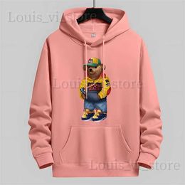 Sweats à capuche pour femmes Sweatshirt imprimé Blesyuki Bear Sweatshirt Automne Corean Chic Long Sweat à swets Hoodies masculins High Street Pullover T240228