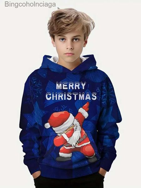 Sweats à capuche pour femmes Sweatshirts à capuche graphique de Noël Santa Dab Dance pour garçon décontracté légèrement extensible respirant imprimé 3D sweat à capuche pour l'extérieur L231011