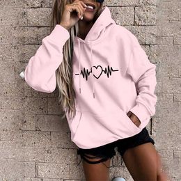 Sweats à capuche femme sweats marque jeunesse rose à manches longues sweat à capuche imprimé pull automne hiver chaud