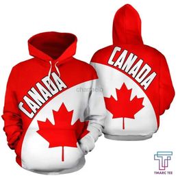 Sweats à capuche pour femmes Sweatshirts Canada Maple Leaf 3D Sweat à capuche imprimé canada Flag à sweat à sweat personnalisé Sweat à capuche Retro Retro Casual Pullover Fashion Unisexe Hoodie 240413