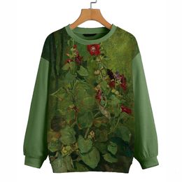 Sweats à capuche pour femmes Sweats Casual Vintage Floral Print Sweat à manches longues Green Street Survêtement Pull Streetwear Unisexe Mode Qualité Top 221124