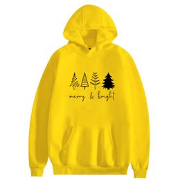 Hoodies voor dames sweatshirts Kerstmis eenvoudige slagen bedrukte boom aangepaste hoodies longsleeve sweatshirt gepersonaliseerd kan het patroon aanpassen dat je wilt 221124