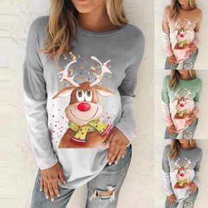 Hoodies voor dames sweatshirts kerstdames mode o-neck top lange mouwen tops blouse pullover sweatshirt plus size kleding