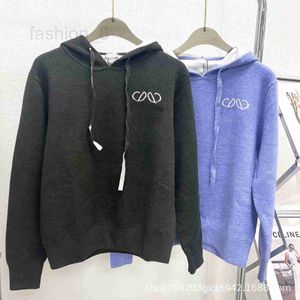 Dames Hoodies Sweatshirts Designer 24 Lente Hoge kwaliteit Capuchon Trekkoord Gebreide Pullover Capuchon Modieus Ruim Dubbellaags Wol Jacquard Zacht Kleverig NLII