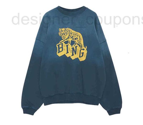 Sudaderas con capucha para mujer Sudaderas Diseñador de lujo Bi Fleece Clásico Estampado de tigre Lavado Suéter degradado Suelto Cuello redondo Jumper P12B