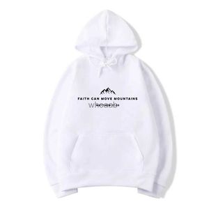 Dames Hoodies Sweatshirts Faith Can Move Mountains Hoodie Christelijke hooded sweatshirts Bijbelvers Hoodies Jesus Faith Truien Streetwear Dames Top YQ230928