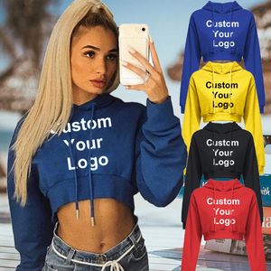 Sweats à capuche féminin Sweatshirts Fashion Custom Your Femmes Sweat-shirt Sweat-shirt court top coat Sport Tops Hooded Tops Female Automne Certes Crop 230810