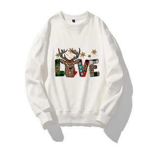 Sweats à capuche pour femmes Sweatshirts Mode Western Léopard Tournesol Joyeux Noël Imprimé Coton Graphique Unisexe Grande Taille Col Ras Du Cou Pull Fem