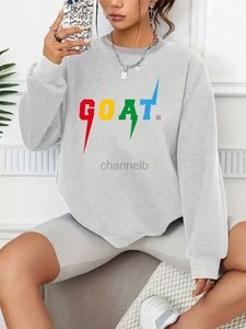 Sweats à capuche pour femmes Sweatshirts de chèvre imprimement décontracté mode lâche Pill à manches longues Couleur solide pour femmes jumelles 240413