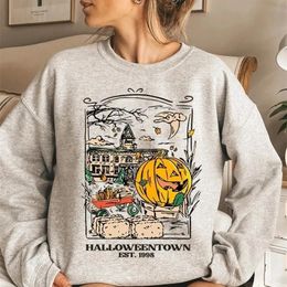 Dames Hoodies Sweatshirts Halloween Town 1998 sweatshirts puur Vintage mode unisex jumper fit Outfits Sweat top pompoen ronde hals sweatshirt 230804