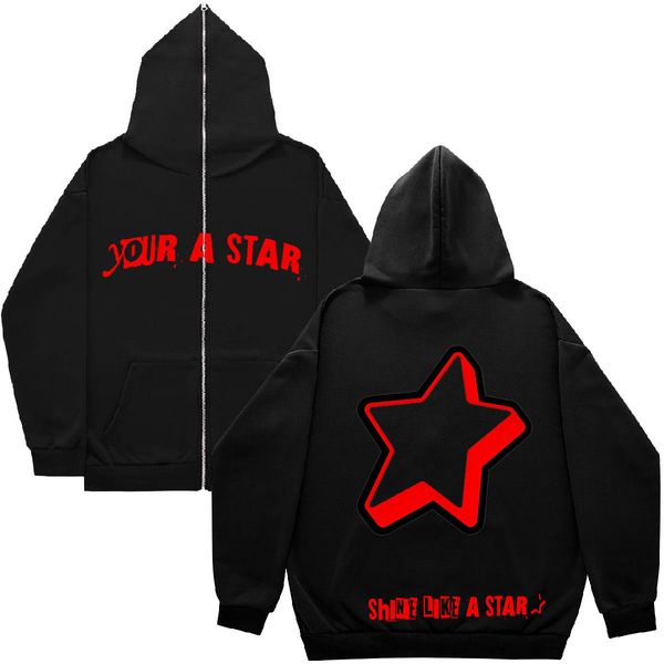 Sudaderas con capucha para mujer Halloween V-Star Vizion Cobweb Dark Hip Hop Gothic Harajuku Y2k Zip Up 90S Girls Boy Sudadera con capucha completa Vintage Chic Jacket Women Coat 230728