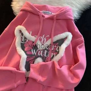 Sweats à capuche pour femmes Sweatshirts High street Veste de style américain pour femmes ins marque de mode automne et hiver nouveau sweat à capuche pour femmes gros mm haut ample YQ230928