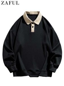 Sudaderas con capucha para mujer Sudaderas con capucha para hombre Sudadera con cuello polo Colorblock Streetwear Jersey Unisex Otoño Invierno Jumper Old Money Sudaderas estéticas 231020