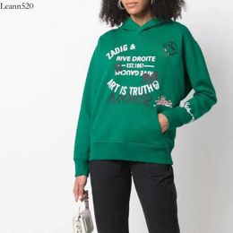 Dames Hoodies Sweatshirts Hoodie Nieuw Sweatshirt Dames Zv Merk Frankrijk Groen Designer Mode Afdrukken Ronde Kraag Trui Femme Casual Trui Tops