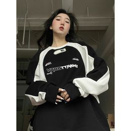 HOUZHOU Vintage Y2k Sweatshirt Dames Oversized Esthetische Koreaanse Stijl Trui Hippie Designer Kpop Fashion 230728
