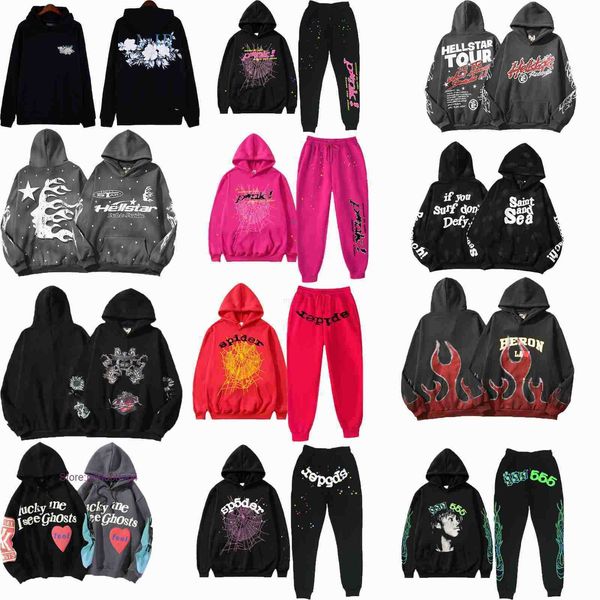 Sweats à capuche pour femmes Sweats Sweats K9S8 Sweats Sweatshirts Kanyes Wests Fashion Hell Star Hellstar Flame Imprimé et Womens Loose Coat Pullover Pull Hooded 23