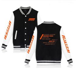 Sweats à capuche féminine Kpop ATEEZ Hongjoong Seonghwa Yeosang San Mingi Wooyoung Zip-up Uniforme de baseball veste en polaire