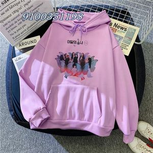 Sweats à capuche pour femmes Sweatshirts KPOP LOONA Butterfly X Sweatshirt Harajuku Surdimensionné Hip Hop Style coréen Streetwear Sudaderas Couverture en coton