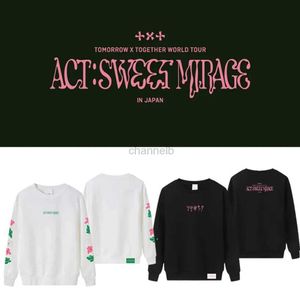 Women's Hoodies sweatshirts Kpop txt Japan Concert Act Sweet Mirage pullover kaki capuchon top jas vrouwen man tian guozheng reflecterende grijze y2k hoodie 240413