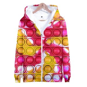 Dames Hoodies Sweatshirts Lange Mouw Fidget Zip Up Hoodie Tiener Anime Oversize Sweatshirt Trui Dames Streetwear Rainbow Cute