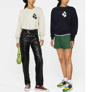 Sweats à capuche pour femmes Sweatshirts Nouveau Isabel Marant Femmes Designer Pull Pull Classique Col Rond Laine Coton Mélangé Tricot Manches Longues